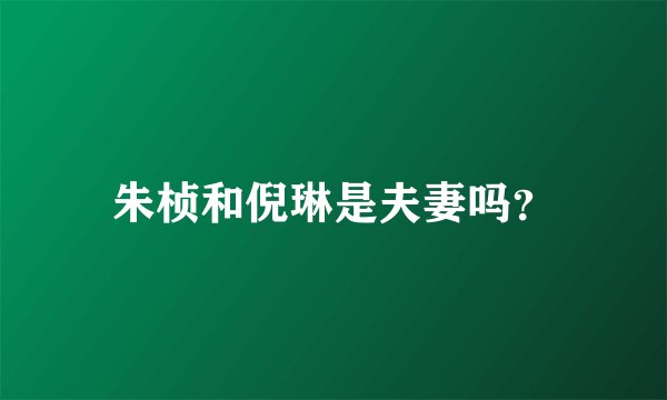 朱桢和倪琳是夫妻吗？