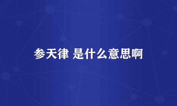 参天律 是什么意思啊