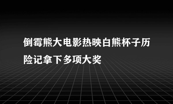 倒霉熊大电影热映白熊杯子历险记拿下多项大奖