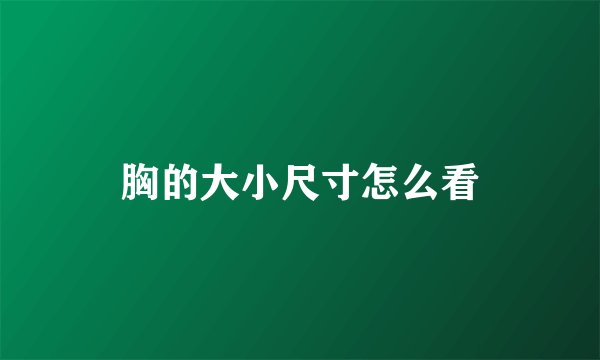 胸的大小尺寸怎么看