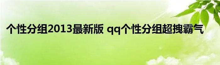 个性分组2013最新版 qq个性分组超拽霸气