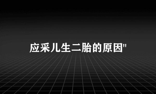 应采儿生二胎的原因