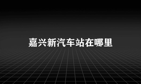 嘉兴新汽车站在哪里