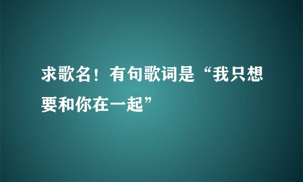 求歌名！有句歌词是“我只想要和你在一起”