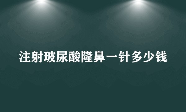 注射玻尿酸隆鼻一针多少钱