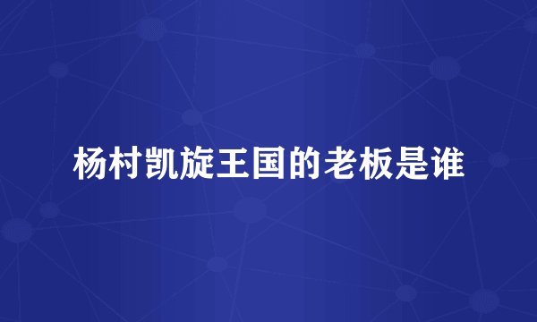 杨村凯旋王国的老板是谁