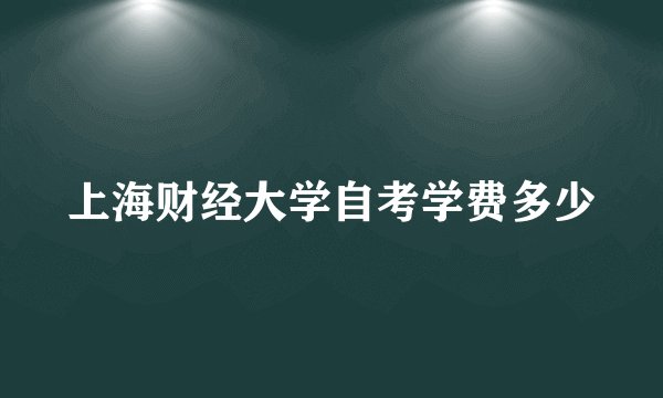 上海财经大学自考学费多少