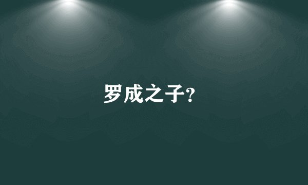 罗成之子？