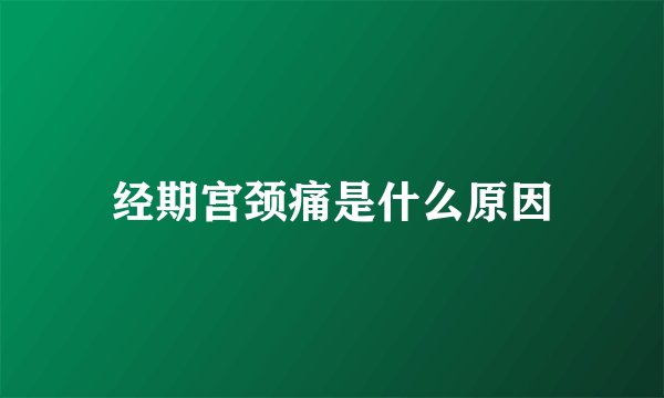 经期宫颈痛是什么原因