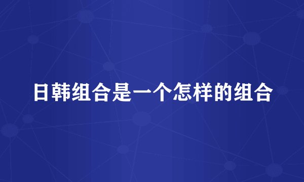 日韩组合是一个怎样的组合