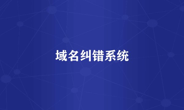 域名纠错系统