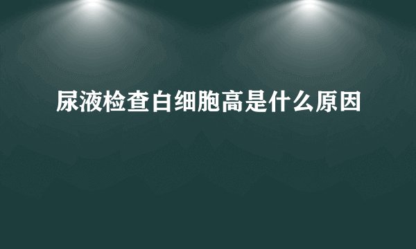 尿液检查白细胞高是什么原因