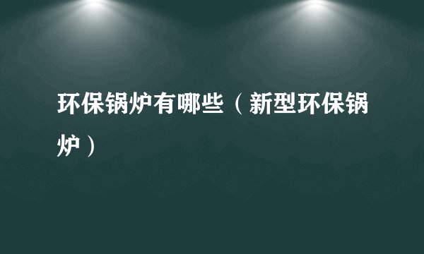 环保锅炉有哪些（新型环保锅炉）