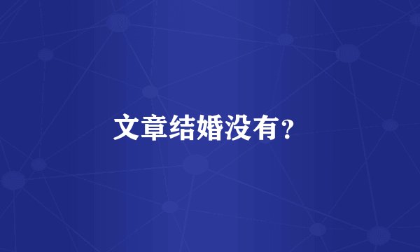 文章结婚没有？