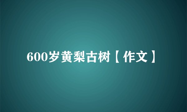 600岁黄梨古树【作文】