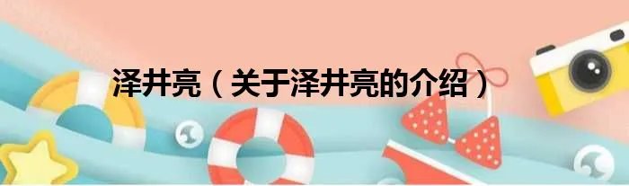 泽井亮（关于泽井亮的介绍）