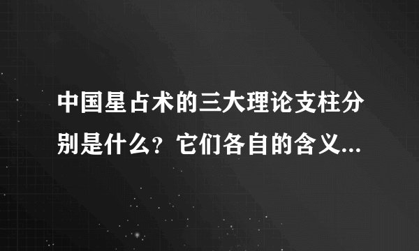 中国星占术的三大理论支柱分别是什么？它们各自的含义是什么？