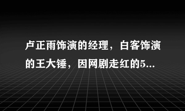 卢正雨饰演的经理，白客饰演的王大锤，因网剧走红的5位明星！