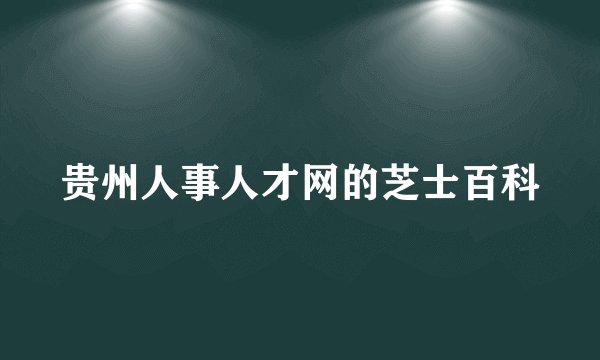 贵州人事人才网的芝士百科