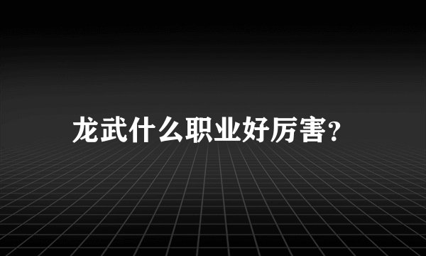 龙武什么职业好厉害？