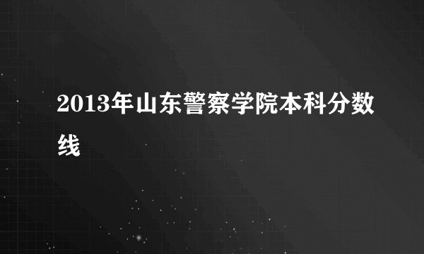 2013年山东警察学院本科分数线