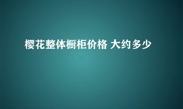 樱花整体橱柜价格 大约多少