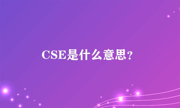 CSE是什么意思？