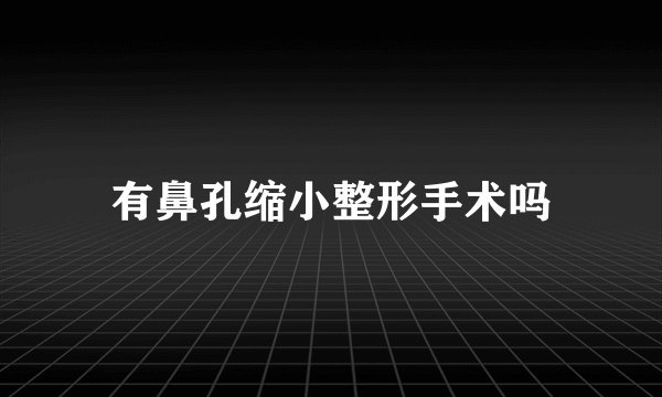 有鼻孔缩小整形手术吗
