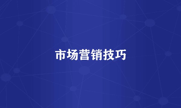 市场营销技巧