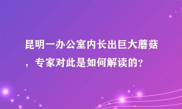 昆明一办公室内长出巨大蘑菇,专家对此是如何解读的?