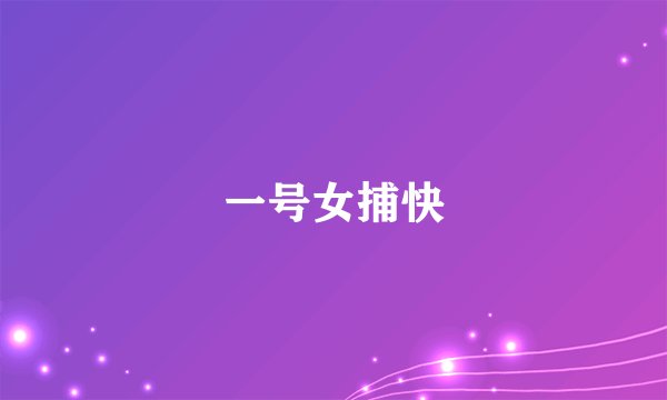 一号女捕快