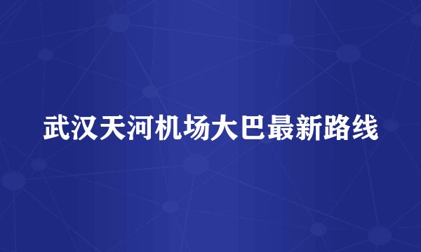 武汉天河机场大巴最新路线