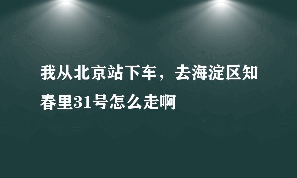 我从北京站下车，去海淀区知春里31号怎么走啊