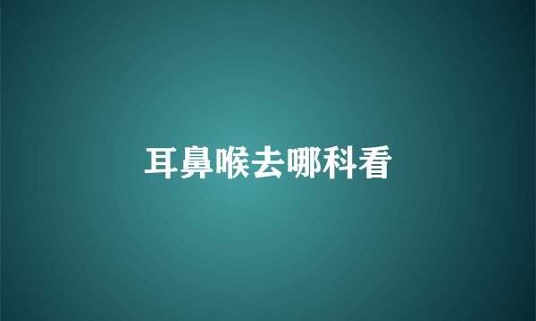 耳鼻喉去哪科看