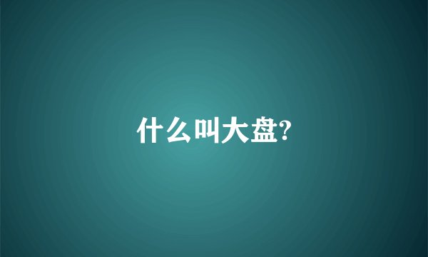 什么叫大盘?