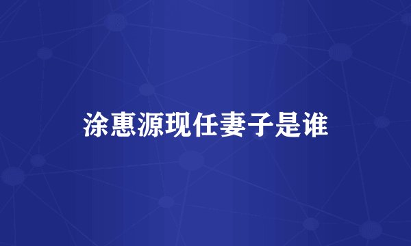 涂惠源现任妻子是谁