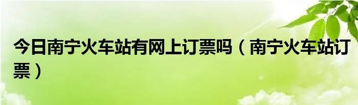 今日南宁火车站有网上订票吗（南宁火车站订票）