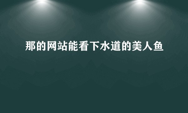 那的网站能看下水道的美人鱼