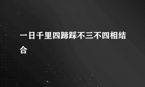 一日千里四蹄踩不三不四相结合
