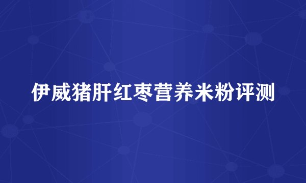 伊威猪肝红枣营养米粉评测