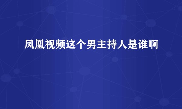 凤凰视频这个男主持人是谁啊