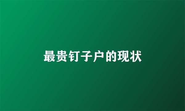 最贵钉子户的现状