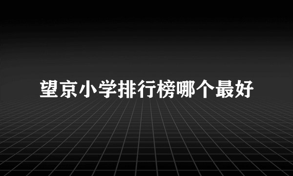望京小学排行榜哪个最好