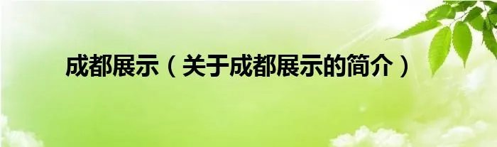 成都展示（关于成都展示的简介）