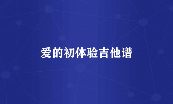 爱的初体验吉他谱