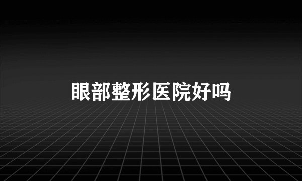 眼部整形医院好吗