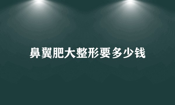 鼻翼肥大整形要多少钱