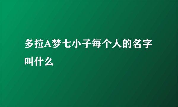 多拉A梦七小子每个人的名字叫什么