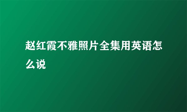 赵红霞不雅照片全集用英语怎么说
