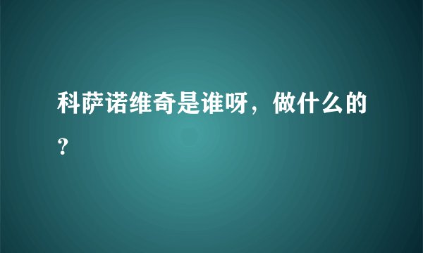 科萨诺维奇是谁呀，做什么的？